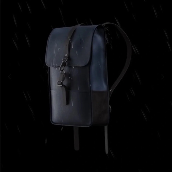 RAINS from Denmark Backpack NAVY Unisex MSRP $125 Popular in Europe! - Picture 6 of 6
